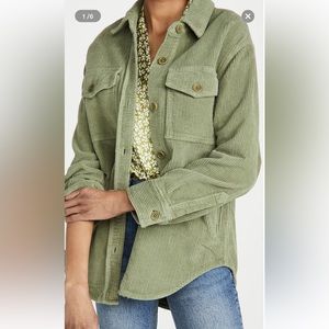 Reformation Jennings Corduroy Jacket in Artichoke